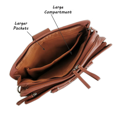 Leather Briefcase, Brown-3