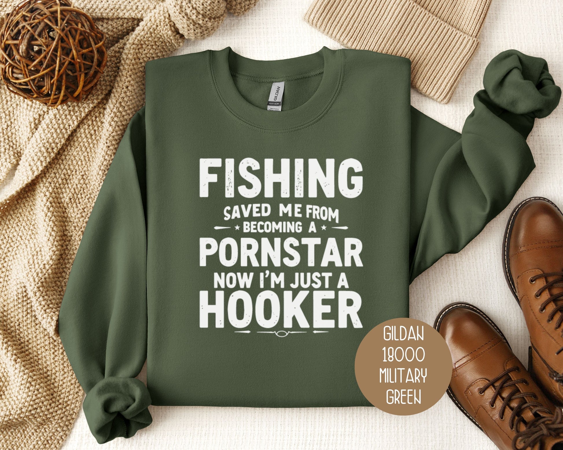 Fishing Saved Me From Becoming a Pornstar, Now I'm Just a Hooker Sweatshirt-9