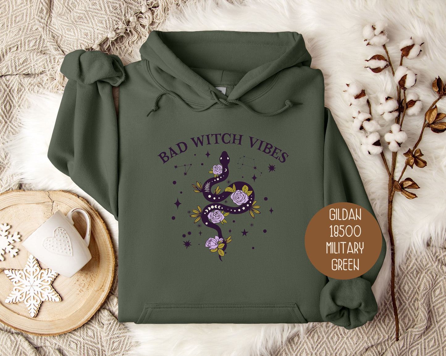 Bad Witch Vibes Halloween Hoodie-2