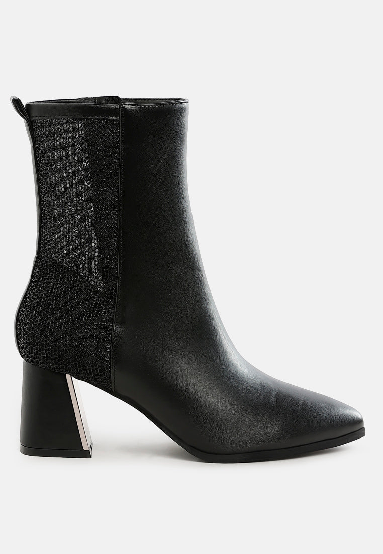Mimosa Mesh Detail Pointy Ankle Boots-2