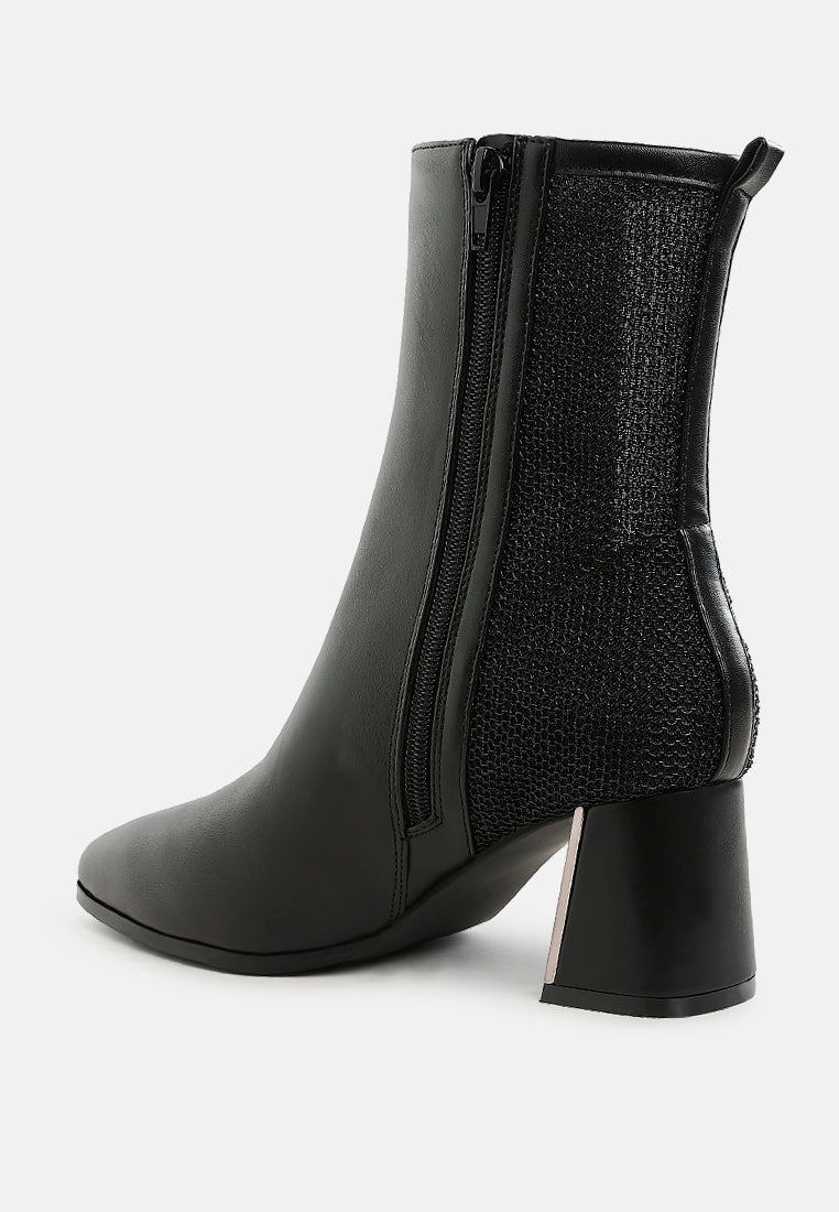 Mimosa Mesh Detail Pointy Ankle Boots-4