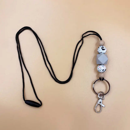 Amazon Badge Holder Keychain with Silicone Beads Lanyard