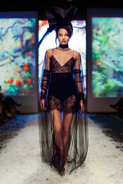 Amoralle Sheer Lace Mini Slip-4