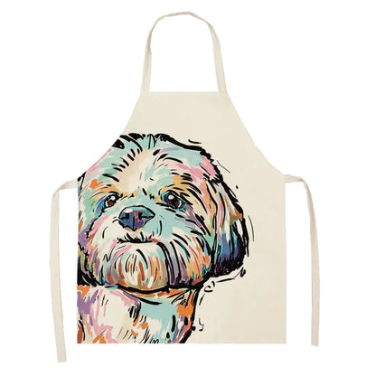 Nordic Polyester Dog Print Apron for Adults