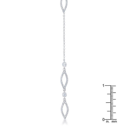 Carmela 0.6ct CZ Rhodium Classic Drop Lariat Necklace-1