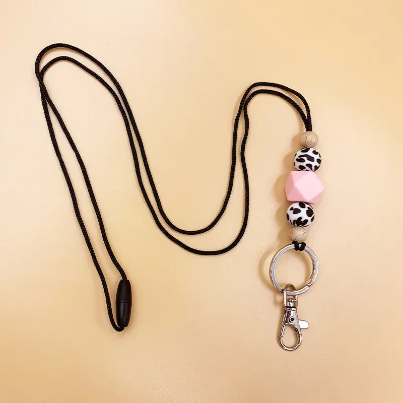 Amazon Badge Holder Keychain with Silicone Beads Lanyard