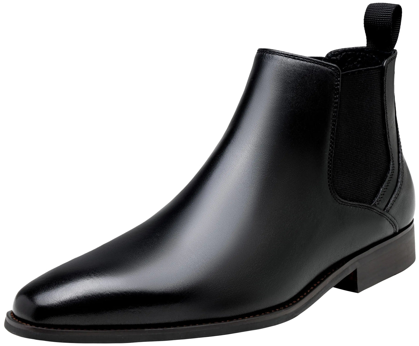 Jousen Mens Chelsea Boots Premium Leather Retro Casual Ankle Boots Slip On Dress Boots for Men(AMY8179A Black 08)