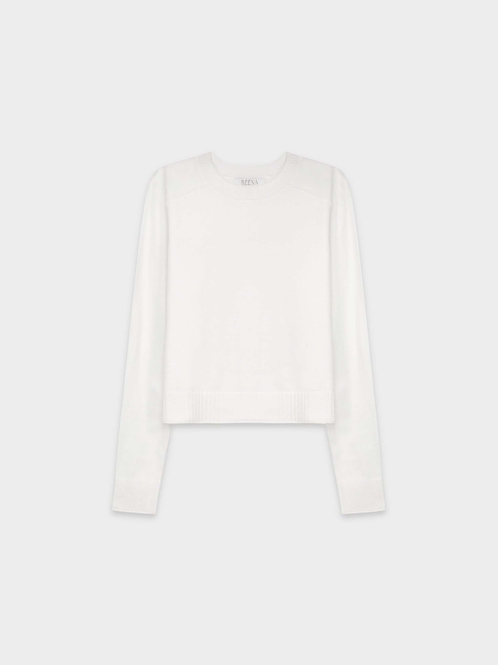 RIBBED BAND SWEATER-PURE WHITE-0
