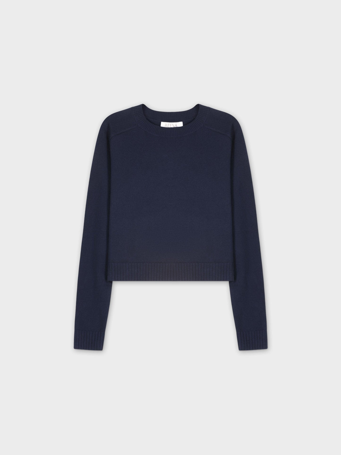 RIBBED BAND SWEATER-NAVY-0