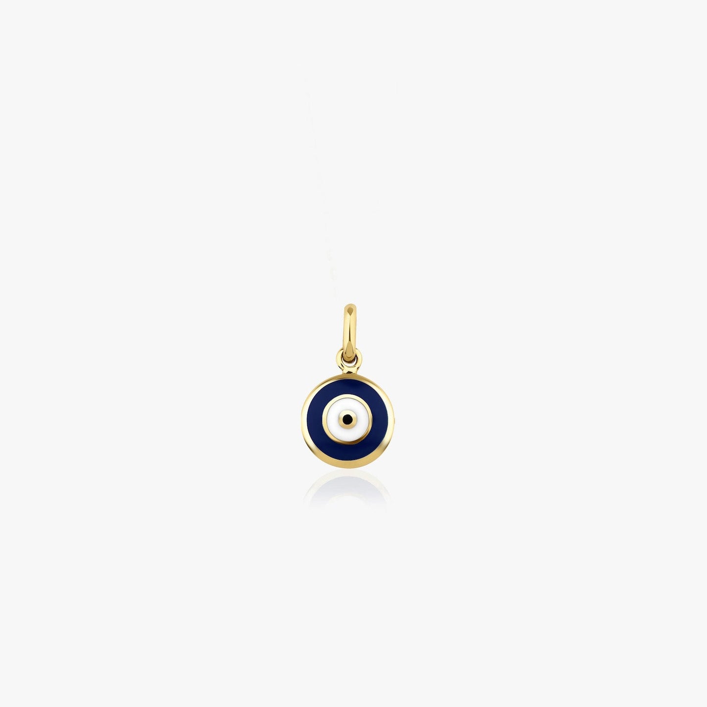 Dark Blue Evil Eye Charm in 14K Gold-0
