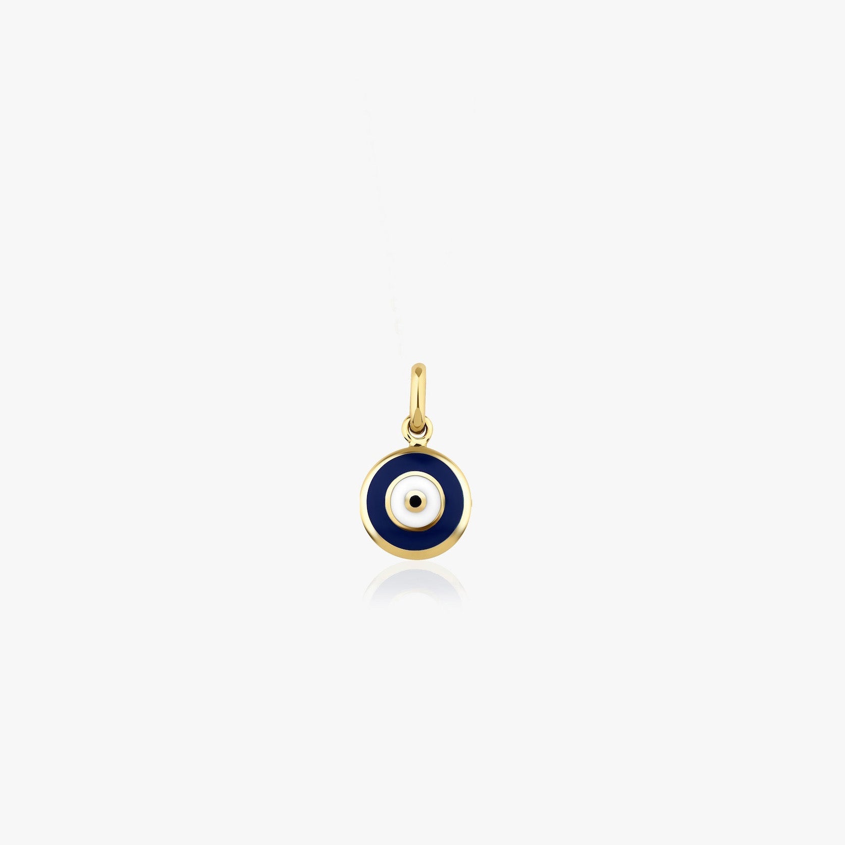 Dark Blue Evil Eye Charm in 14K Gold-0