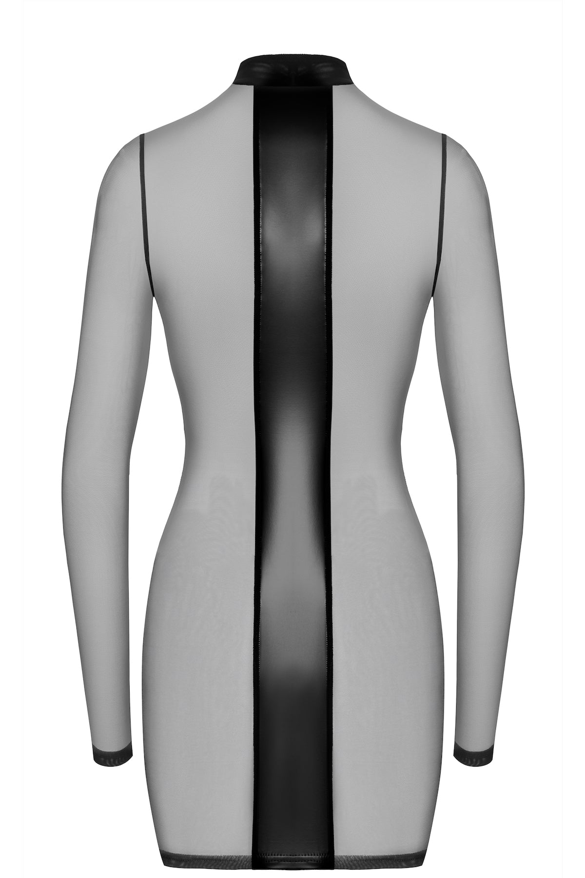 F369 Crossfire Netz und Wetlook Minikleid - 3XL-1