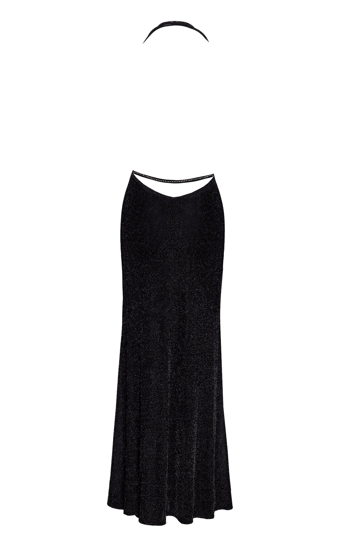 F373 langes Kleid Onyx Liquid - 3XL-1