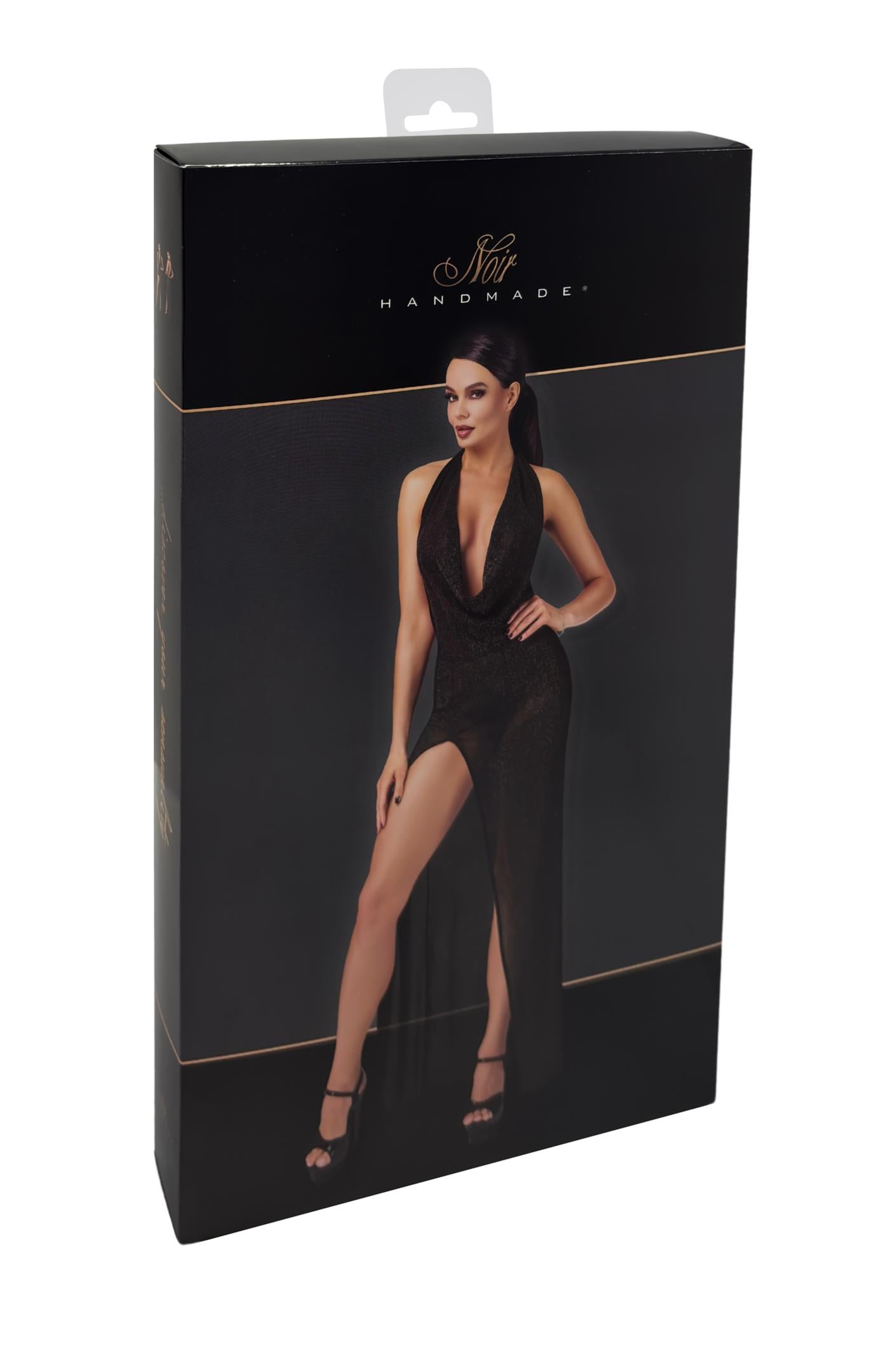 F373 langes Kleid Onyx Liquid - 3XL-7