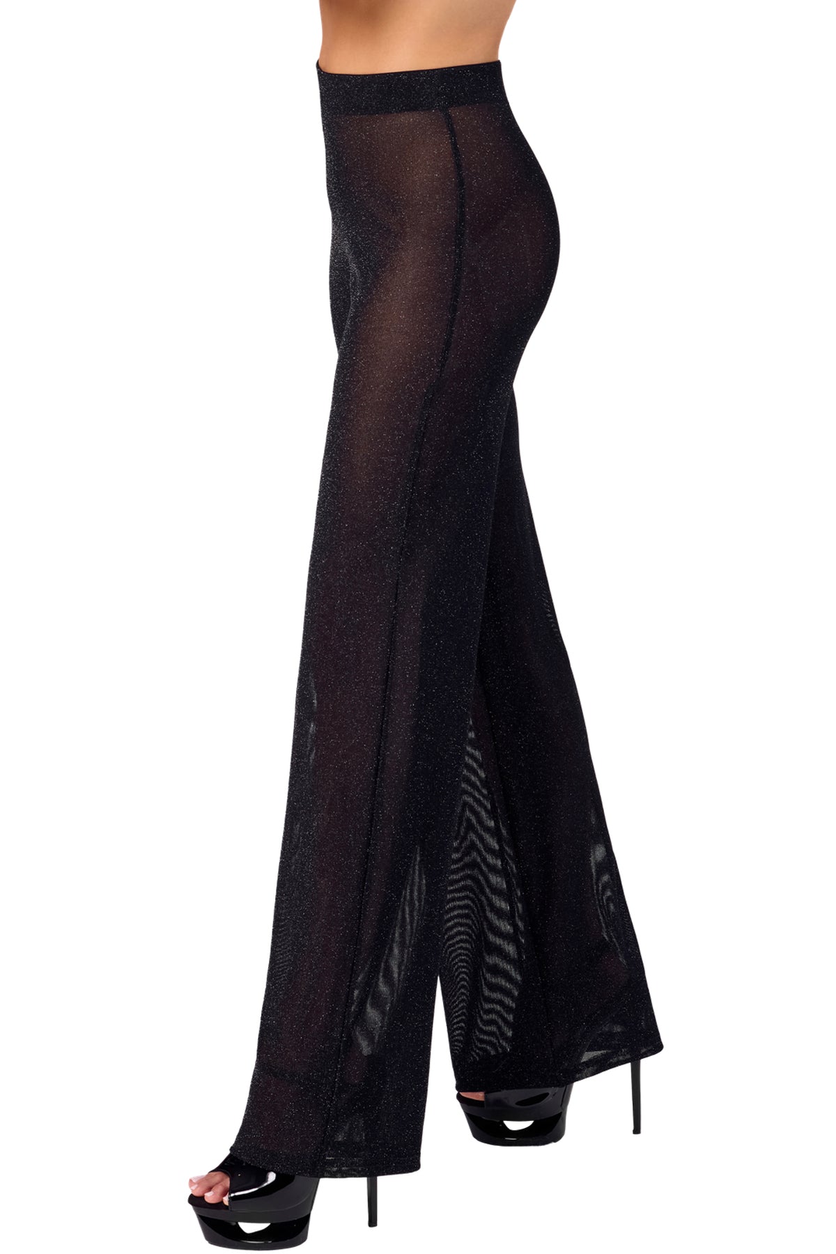 F374 Onyx Sheer Palazzo Hose - 3XL-7