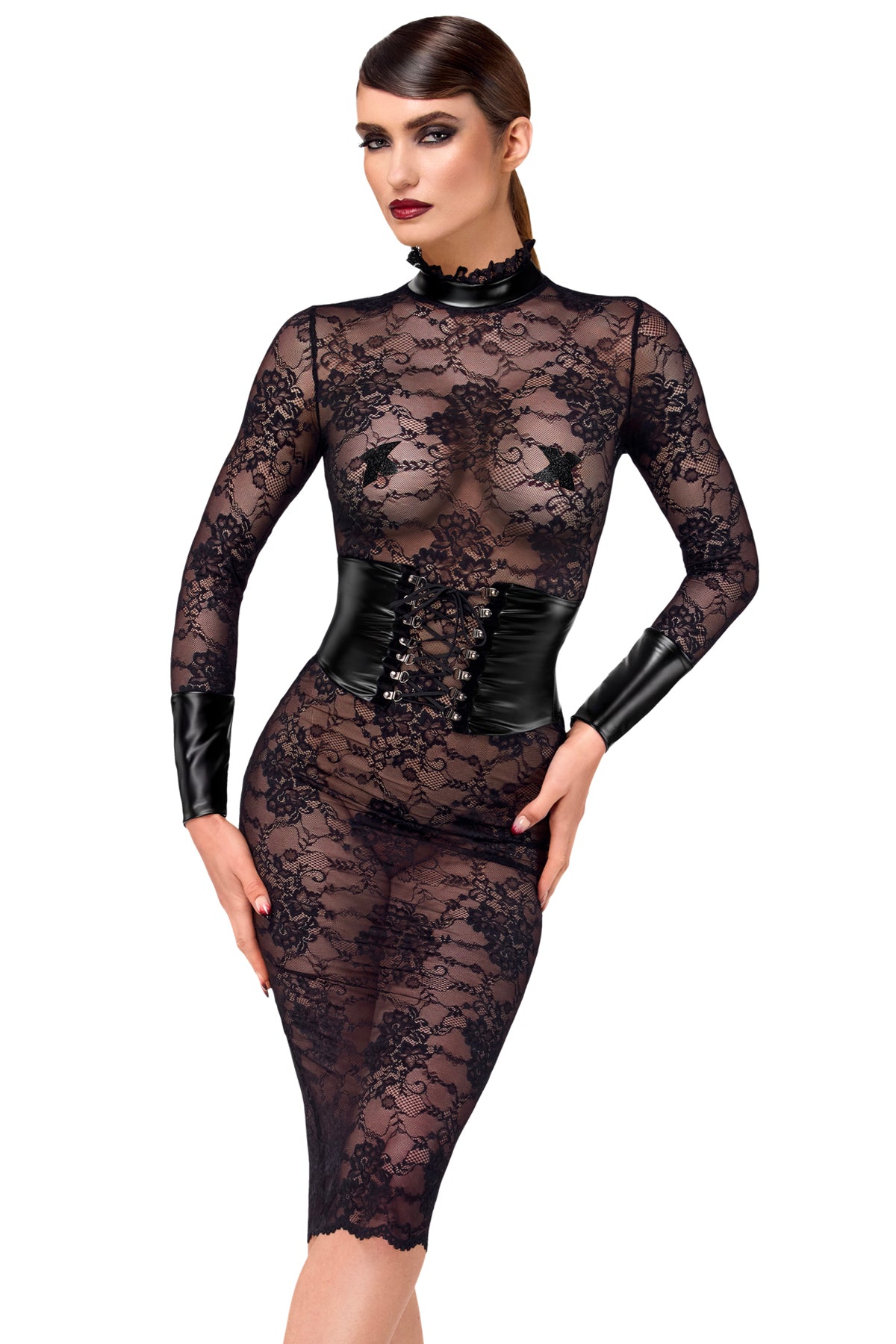 F375 Noirelle Lace Corset Midi dress - 3XL-2