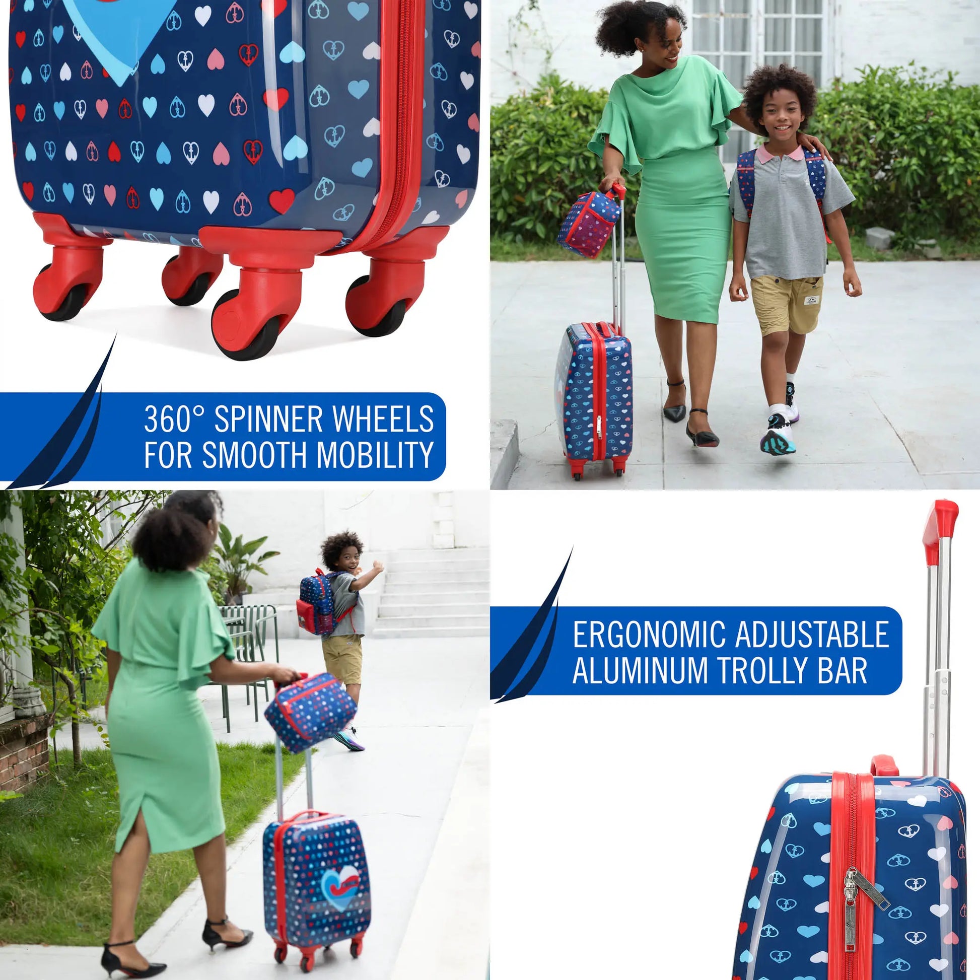 Kids Back to School 18" Carry-on Suitcase Set-3