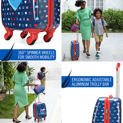 Kids Back to School 18" Carry-on Suitcase Set-3