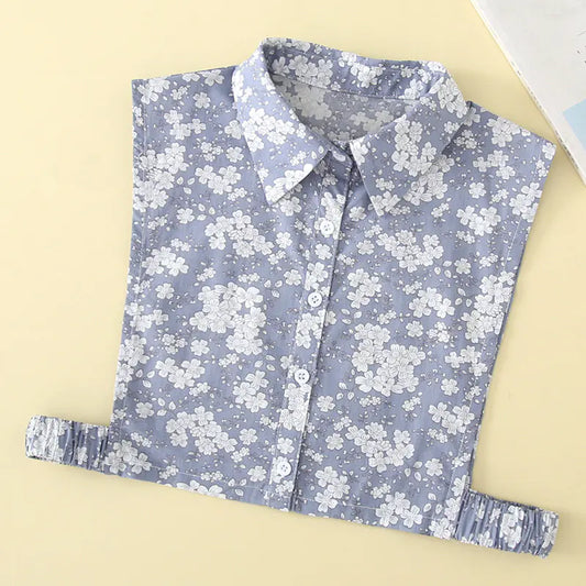 Women's Cotton Decorative Detachable Collar Shirt