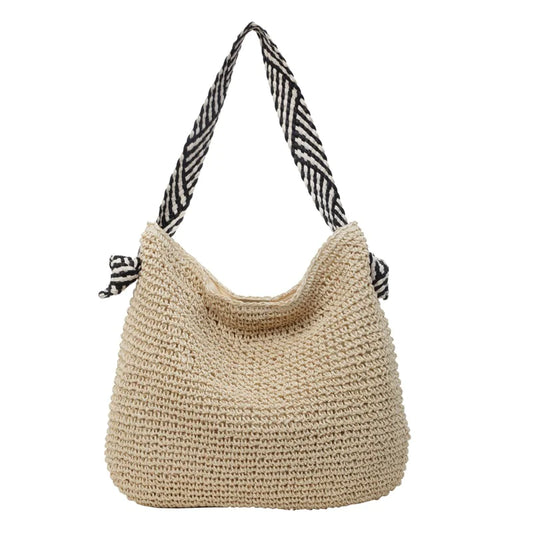 Summer Straw Shoulder Bag – Large Capacity