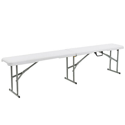 6 Feet Portable Picnic Folding Bench 550 lbs Limited with Carrying Handle-0