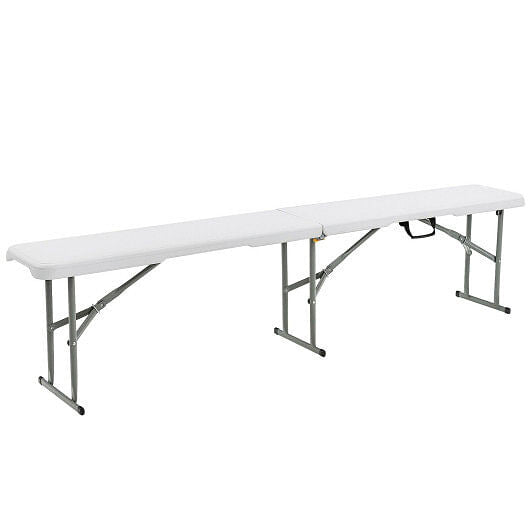 6 Feet Portable Picnic Folding Bench 550 lbs Limited with Carrying Handle-0