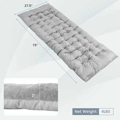 75 x 27.5 Inch Camping Cot Pads with Soft and Breathable Crystal Velvet-Gray-4