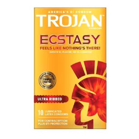 Trojan Ecstasy Ultra Ribbed Condoms with UltraSmooth Lubricant-0