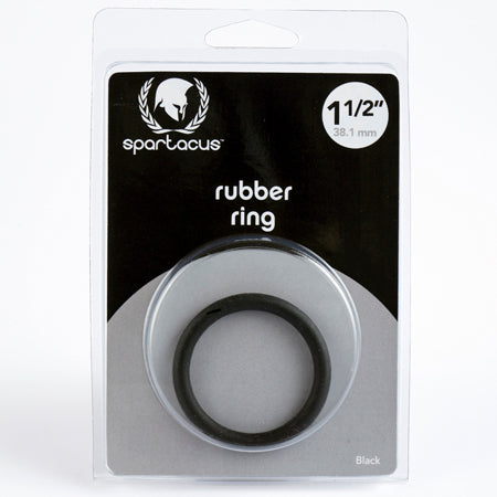 Spartacus Rubber Cock Ring 1.5in. (Black)-0