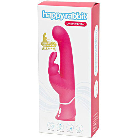 Happy Rabbit G-Spot Rechargeable Silicone Rabbit Vibrator Pink-0