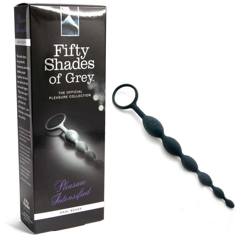 Fifty Shades of Grey Pleasure Intensified Silicone Anal Beads Black-0