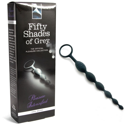 Fifty Shades of Grey Pleasure Intensified Silicone Anal Beads Black-0