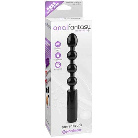 Anal Fantasy Collection Vibrating Power Beads Black-0