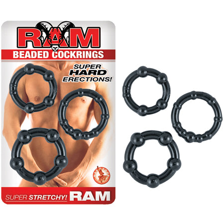 Ram Beaded Cockrings (Black)-0