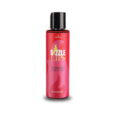 Sensuva Sizzle Lips Warming Edible Gel Strawberry 4.2 oz.-0
