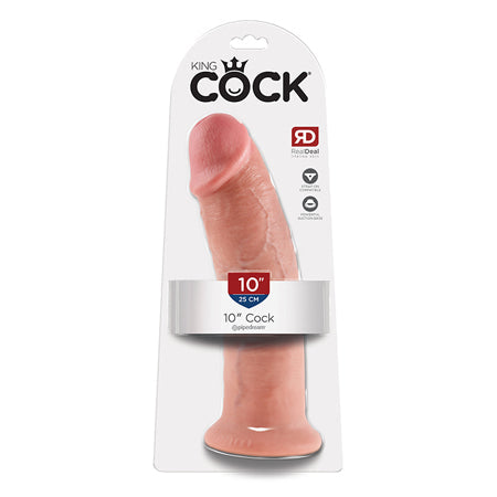King Cock 10 in. Cock Realistic Dildo With Suction Cup Beige-0