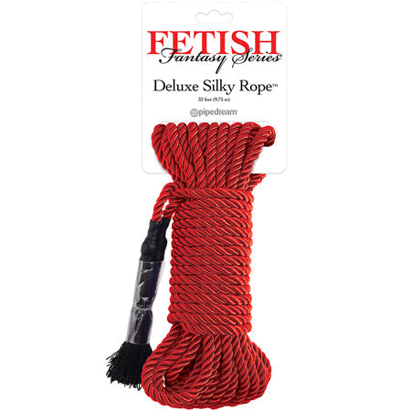 Fetish Fantasy Series Deluxe Silk Rope 9.75 m / 32 ft. Red-0