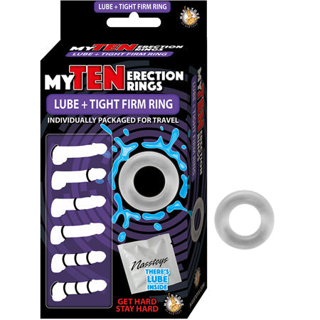 My Ten Erection Rings Tight Firm With Lube Clear-0