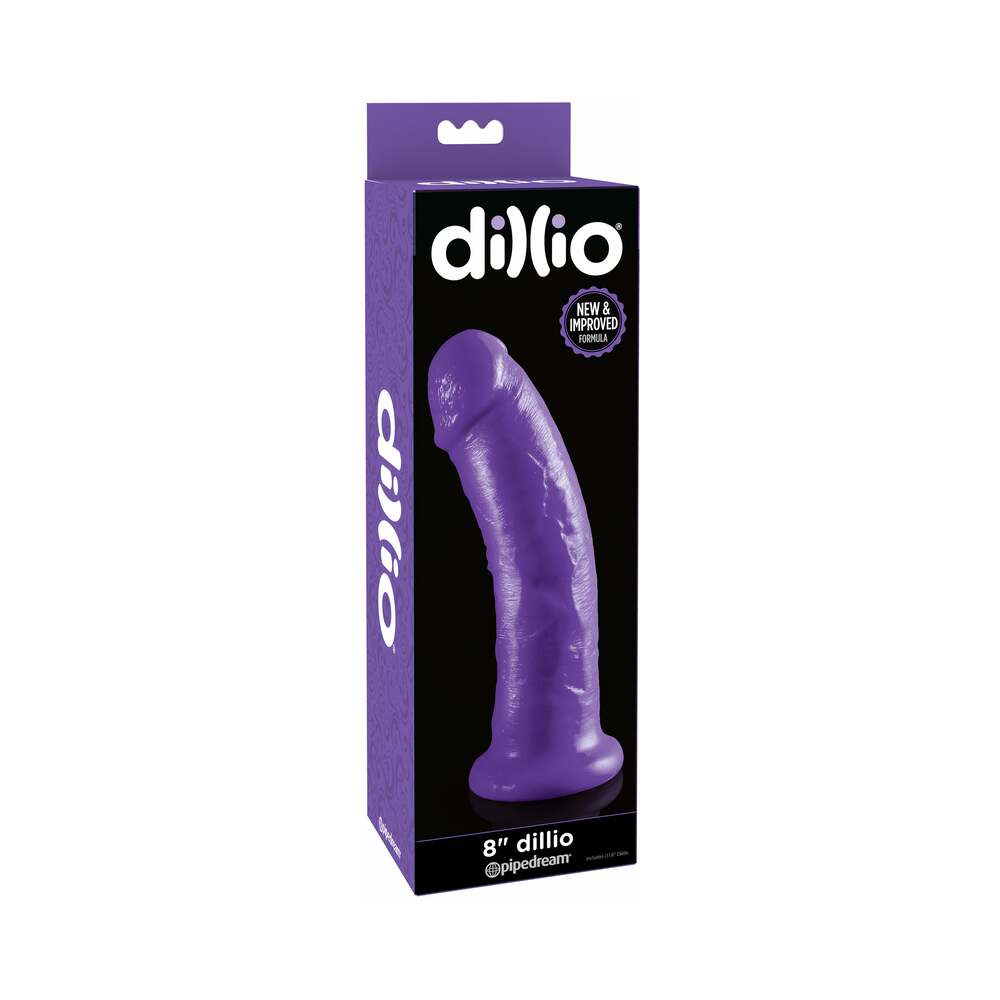 Dillio 8 in. Realistic Dildo With Suction Cup Purple-0