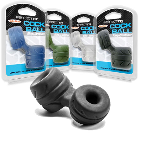 Perfect Fit Cock + Ball Ring & Stretcher Black-0