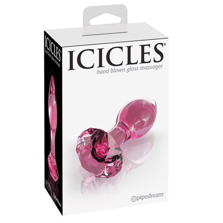 Icicles No. 79 Glass Anal Plug With Faceted Base Pink-0