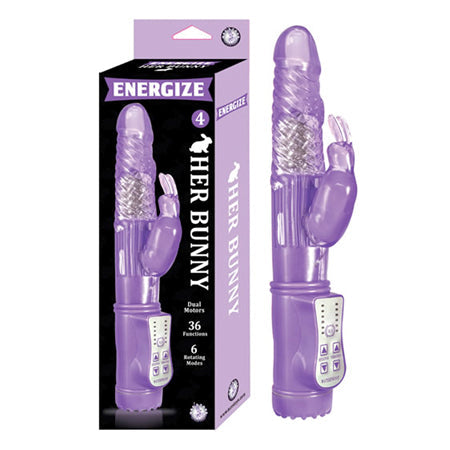 Energize Her Bunny 4 36 Function 6 Rotating Modes Dual Motor Waterproof Purple-0