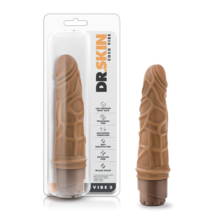 Dr. Skin Vibe 3 Realistic 7.25 in. Vibrating Dildo Tan-0