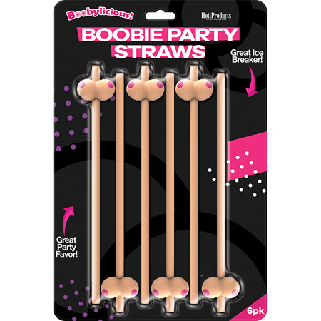 Boobie Straws (Flesh Color) 6Pk.-0