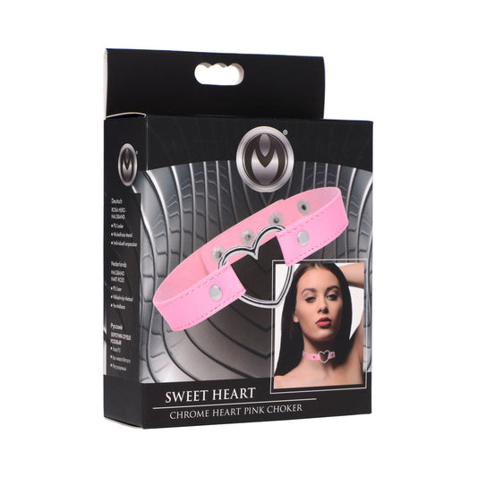 Master Series Sweet Heart Chrome Heart Choker Pink-0