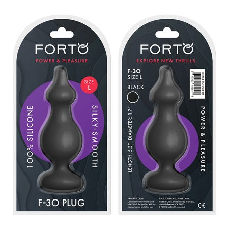 Forto F-30 Pointer Silicone Anal Plug Large Black-0