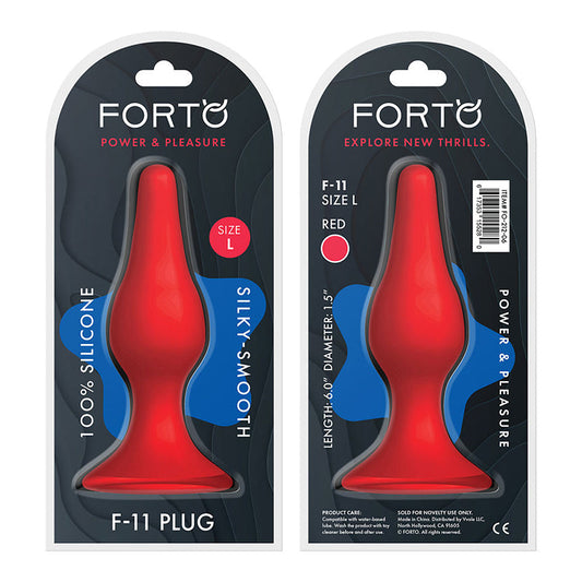 Forto F-11 Lungo Silicone Anal Plug Large Red-0
