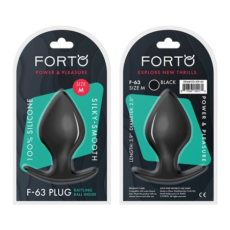 Forto F-63 Rattler Spade Silicone Anal Plug Medium Black-0