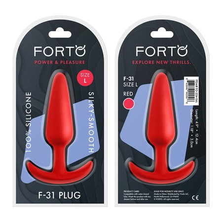 Forto F-31 Silicone Anal Plug Large Red-0