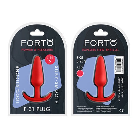 Forto F-31 Silicone Anal Plug Small Red-0